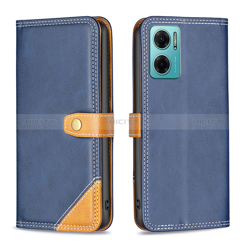 Custodia Portafoglio In Pelle Cover con Supporto B14F per Xiaomi Redmi 10 5G Blu