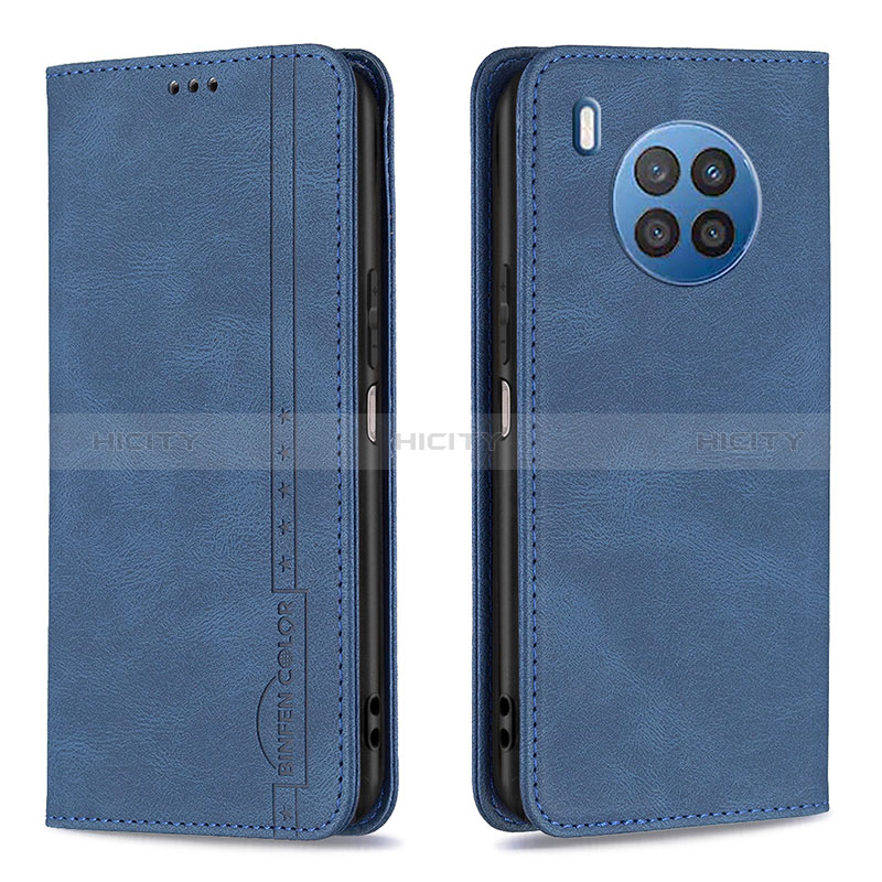 Custodia Portafoglio In Pelle Cover con Supporto B15F per Huawei Nova 8i Blu