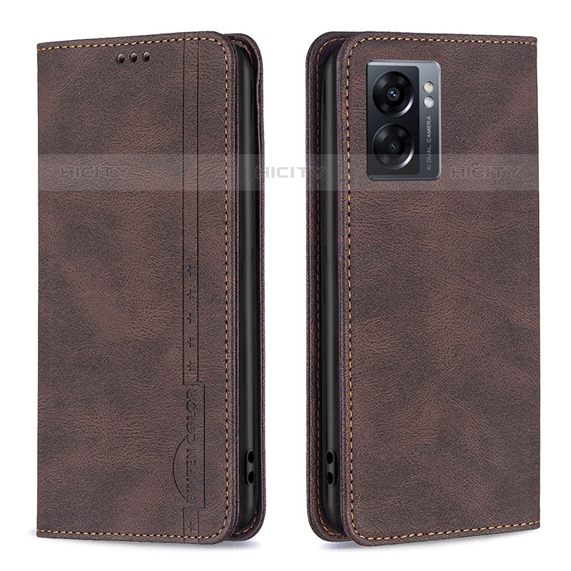 Custodia Portafoglio In Pelle Cover con Supporto B15F per OnePlus Nord N300 5G Marrone