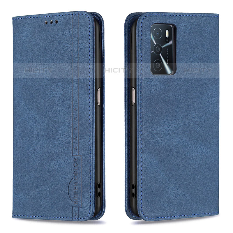 Custodia Portafoglio In Pelle Cover con Supporto B15F per Oppo A16s Blu