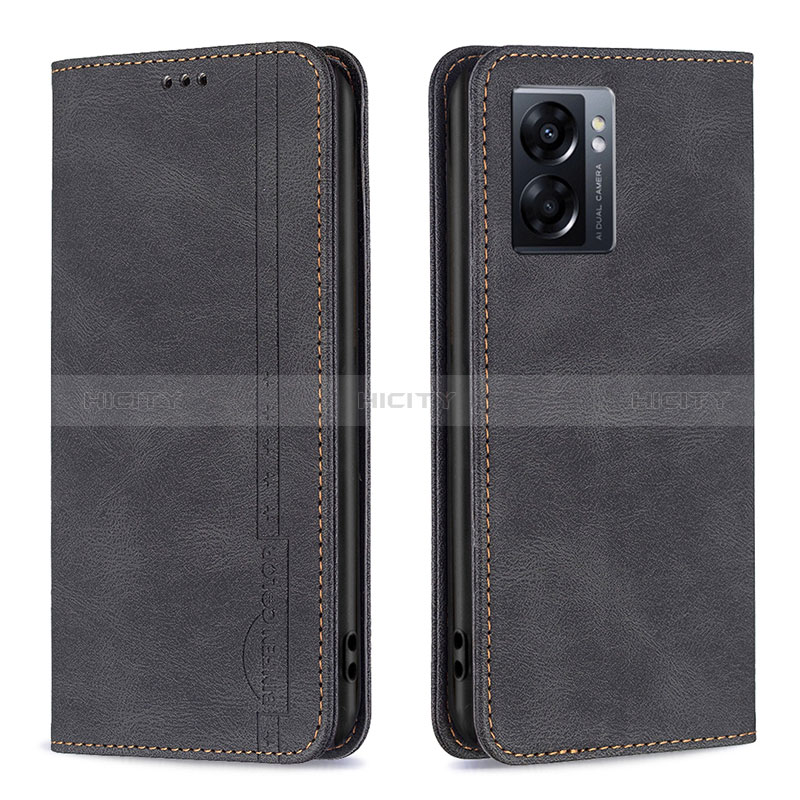 Custodia Portafoglio In Pelle Cover con Supporto B15F per Oppo A56S 5G Nero