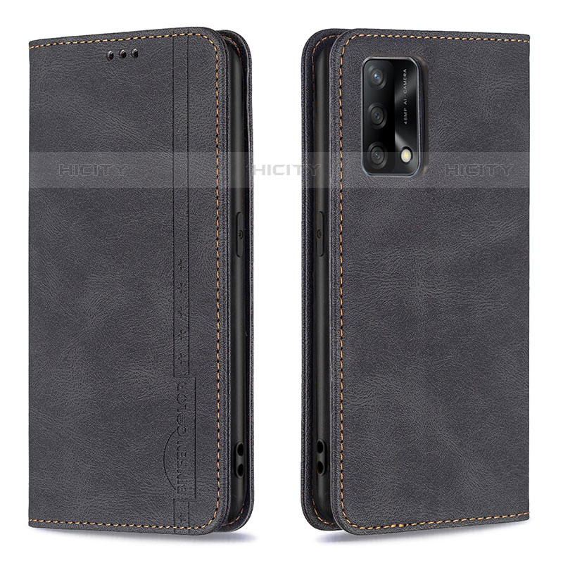 Custodia Portafoglio In Pelle Cover con Supporto B15F per Oppo A74 4G Nero