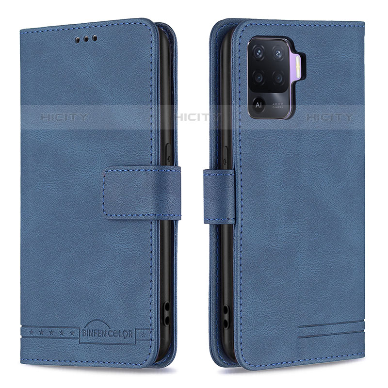 Custodia Portafoglio In Pelle Cover con Supporto B15F per Oppo A94 4G Blu