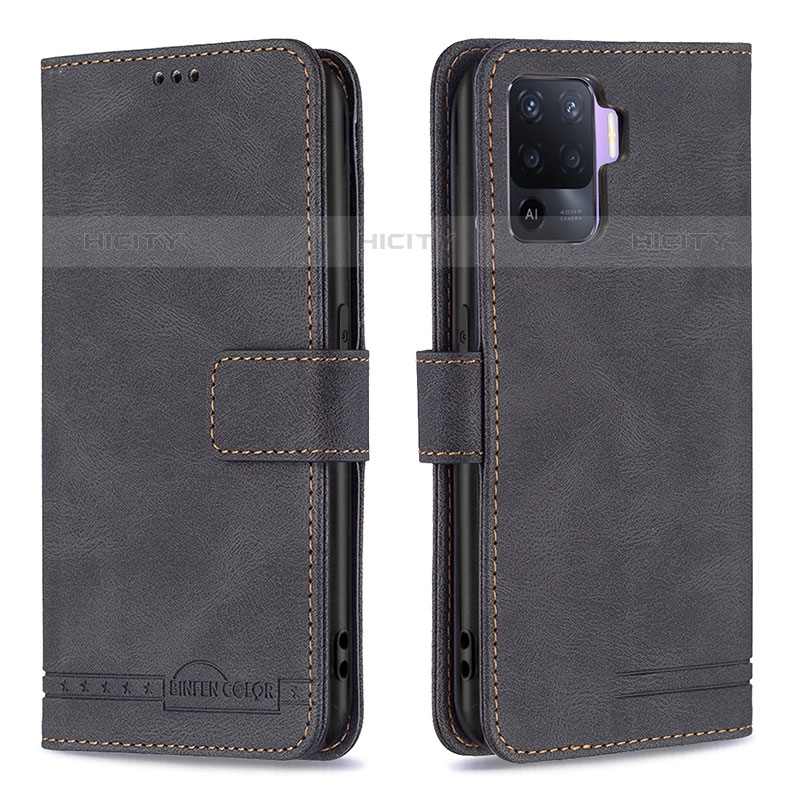 Custodia Portafoglio In Pelle Cover con Supporto B15F per Oppo A94 4G Nero