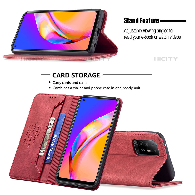 Custodia Portafoglio In Pelle Cover con Supporto B15F per Oppo F19 Pro+ Plus 5G