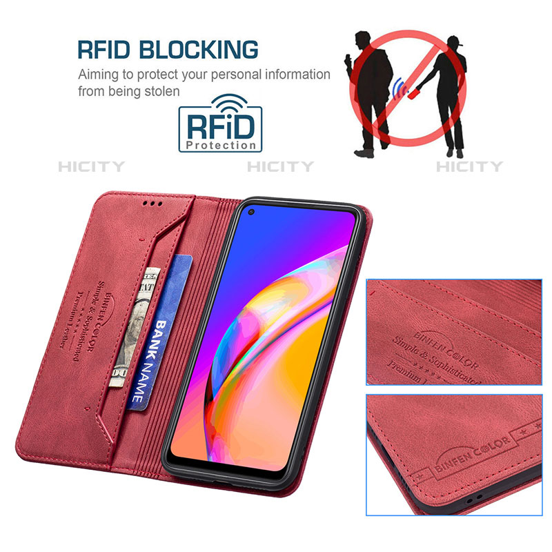 Custodia Portafoglio In Pelle Cover con Supporto B15F per Oppo F19 Pro+ Plus 5G