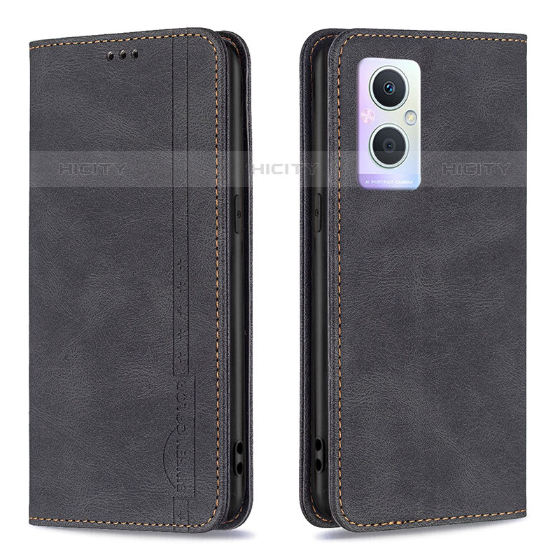 Custodia Portafoglio In Pelle Cover con Supporto B15F per Oppo F21 Pro 5G Nero