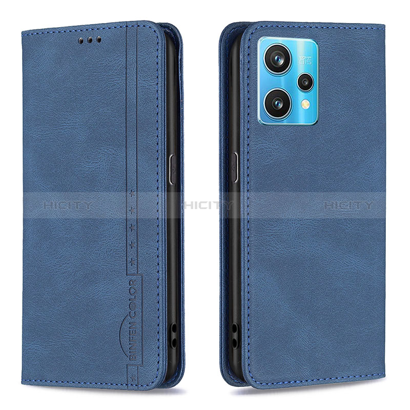 Custodia Portafoglio In Pelle Cover con Supporto B15F per Realme 9 4G Blu