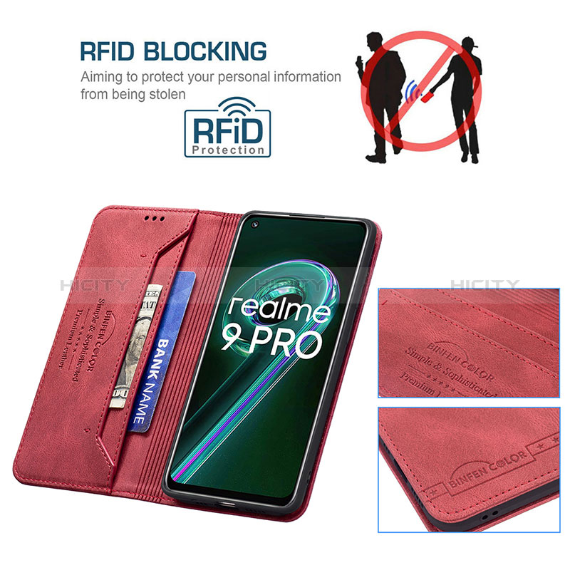 Custodia Portafoglio In Pelle Cover con Supporto B15F per Realme 9 Pro 5G