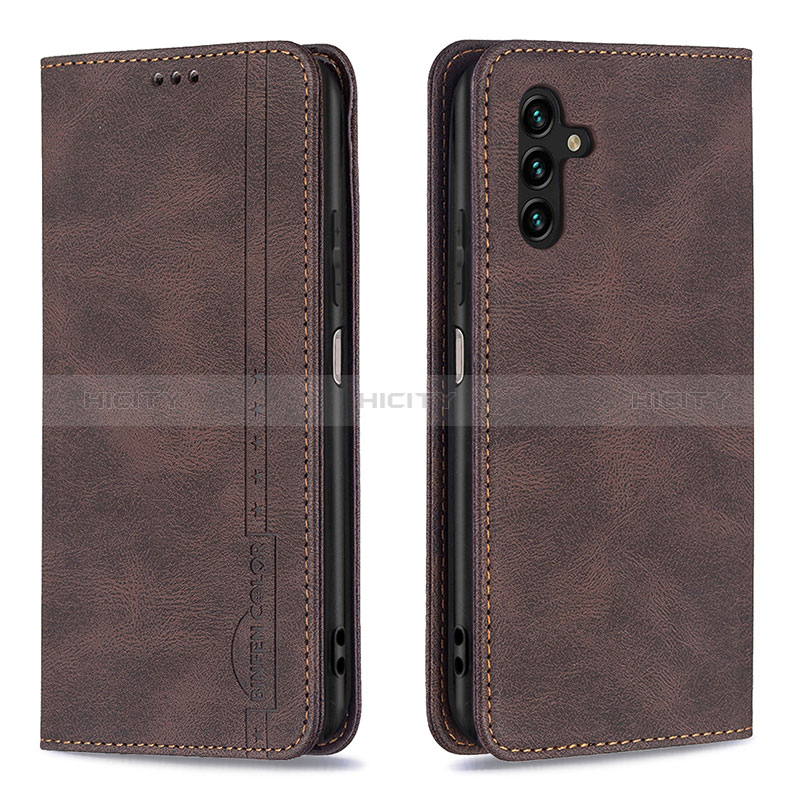 Custodia Portafoglio In Pelle Cover con Supporto B15F per Samsung Galaxy A04s Marrone