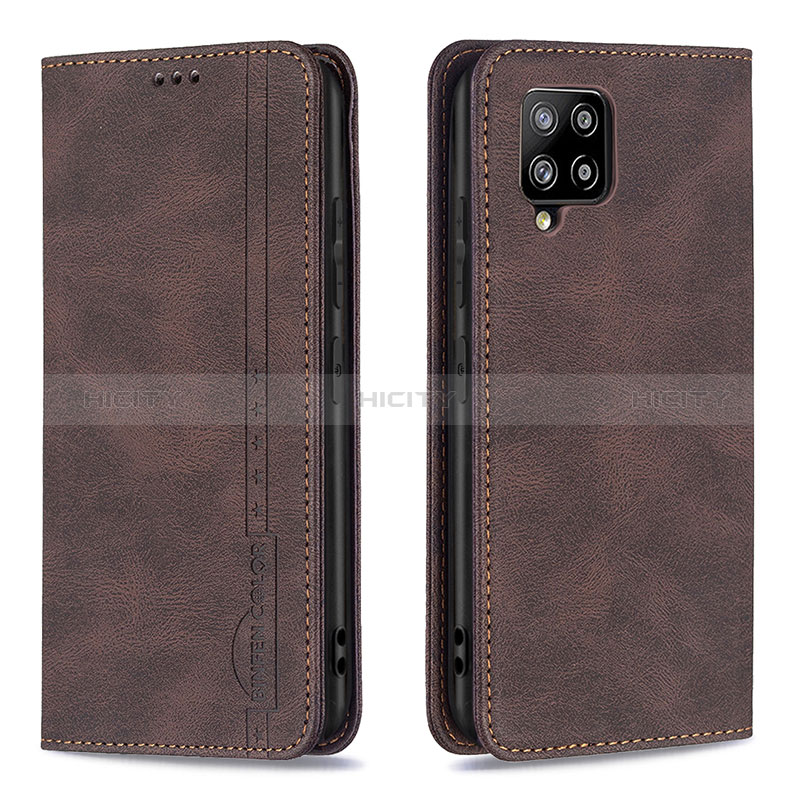 Custodia Portafoglio In Pelle Cover con Supporto B15F per Samsung Galaxy A42 5G Marrone