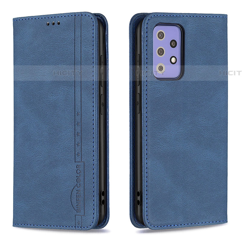 Custodia Portafoglio In Pelle Cover con Supporto B15F per Samsung Galaxy A72 5G Blu