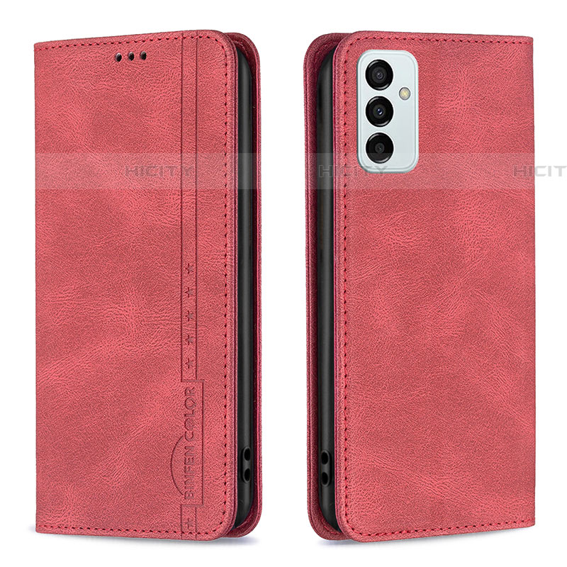 Custodia Portafoglio In Pelle Cover con Supporto B15F per Samsung Galaxy F23 5G Rosso