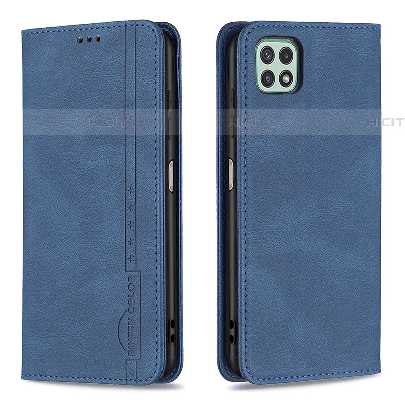 Custodia Portafoglio In Pelle Cover con Supporto B15F per Samsung Galaxy F42 5G Blu