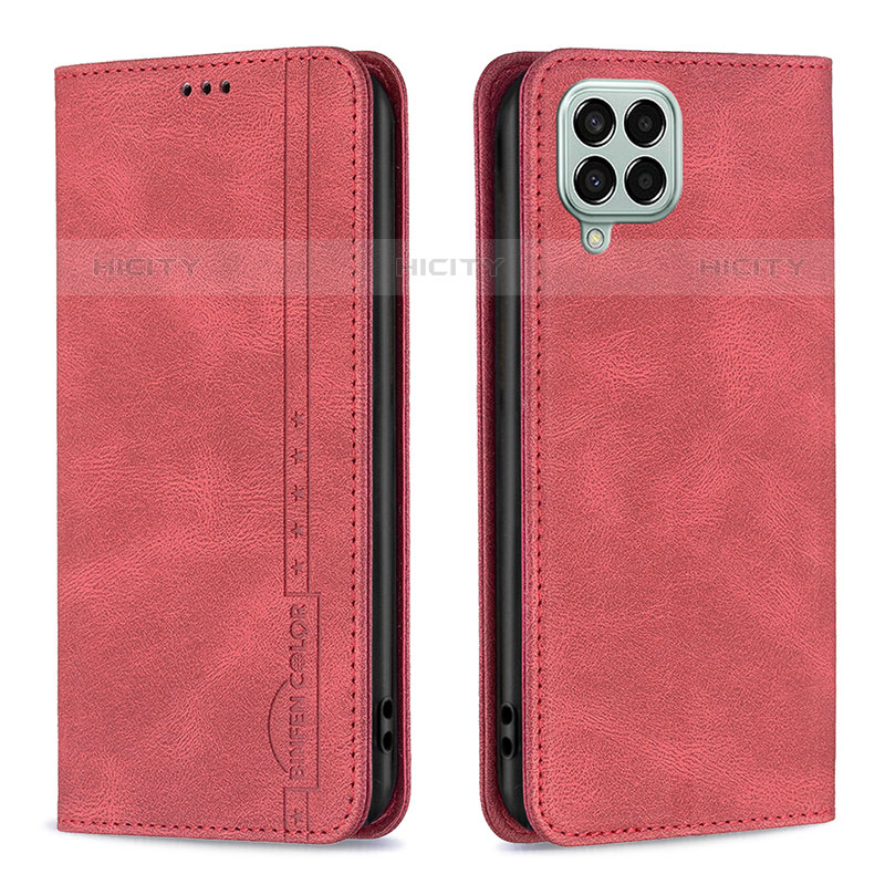 Custodia Portafoglio In Pelle Cover con Supporto B15F per Samsung Galaxy M33 5G Rosso