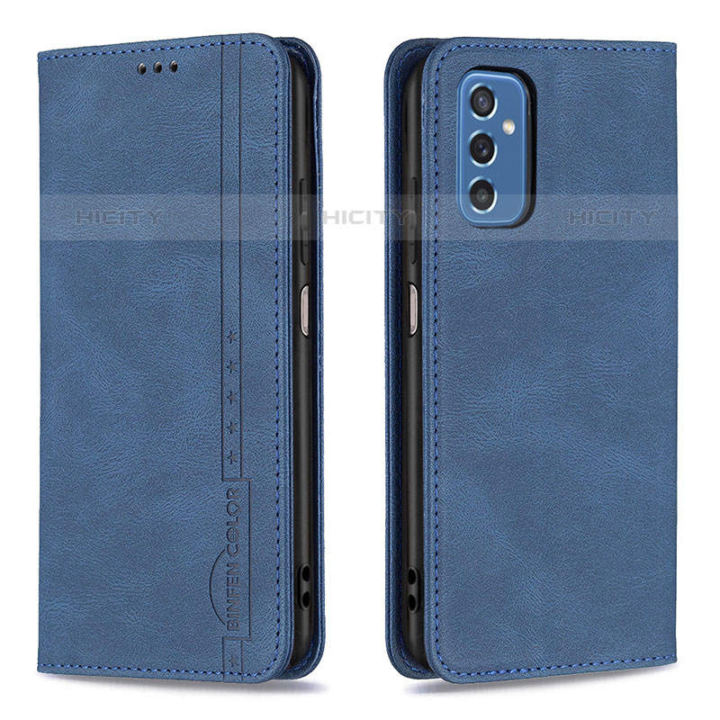 Custodia Portafoglio In Pelle Cover con Supporto B15F per Samsung Galaxy M52 5G Blu