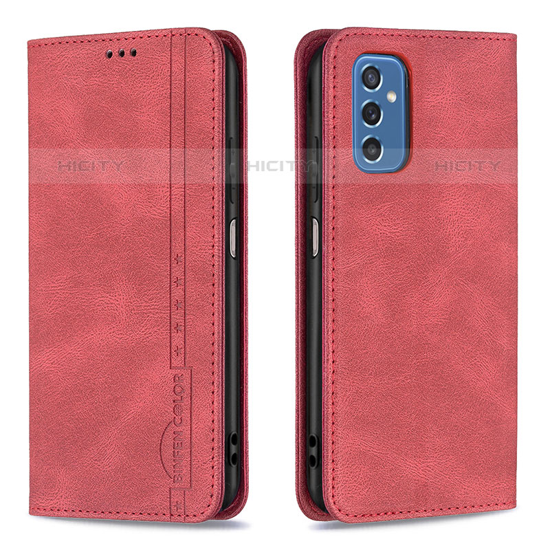 Custodia Portafoglio In Pelle Cover con Supporto B15F per Samsung Galaxy M52 5G Rosso