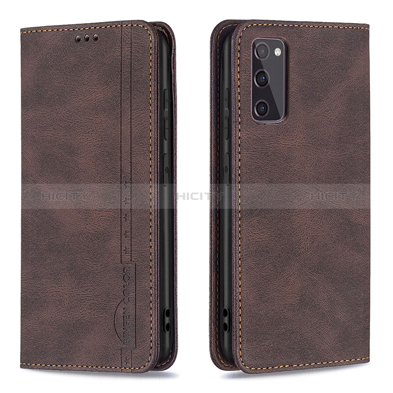 Custodia Portafoglio In Pelle Cover con Supporto B15F per Samsung Galaxy S20 Lite 5G Marrone