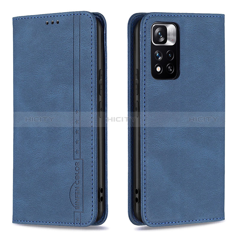 Custodia Portafoglio In Pelle Cover con Supporto B15F per Xiaomi Mi 11i 5G (2022) Blu