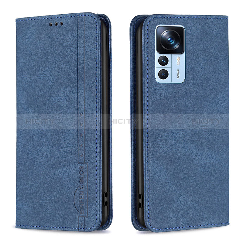 Custodia Portafoglio In Pelle Cover con Supporto B15F per Xiaomi Mi 12T Pro 5G Blu