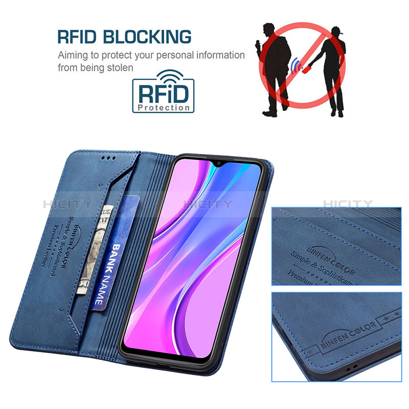 Custodia Portafoglio In Pelle Cover con Supporto B15F per Xiaomi Redmi 9