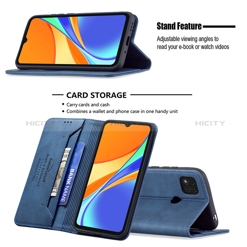 Custodia Portafoglio In Pelle Cover con Supporto B15F per Xiaomi Redmi 9 Activ