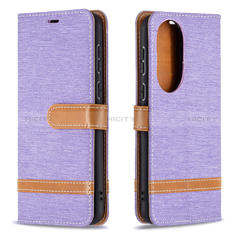 Custodia Portafoglio In Pelle Cover con Supporto B16F per Huawei P50e Lavanda