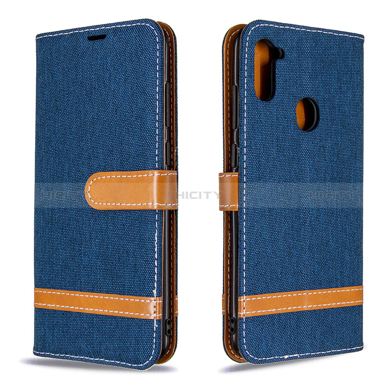 Custodia Portafoglio In Pelle Cover con Supporto B16F per Samsung Galaxy A11 Blu Notte