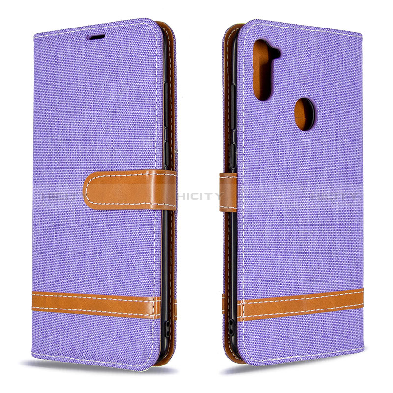 Custodia Portafoglio In Pelle Cover con Supporto B16F per Samsung Galaxy A11 Lavanda