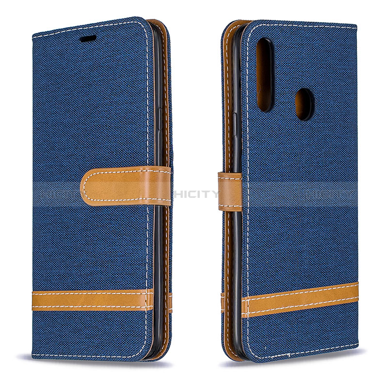 Custodia Portafoglio In Pelle Cover con Supporto B16F per Samsung Galaxy A20s Blu Notte