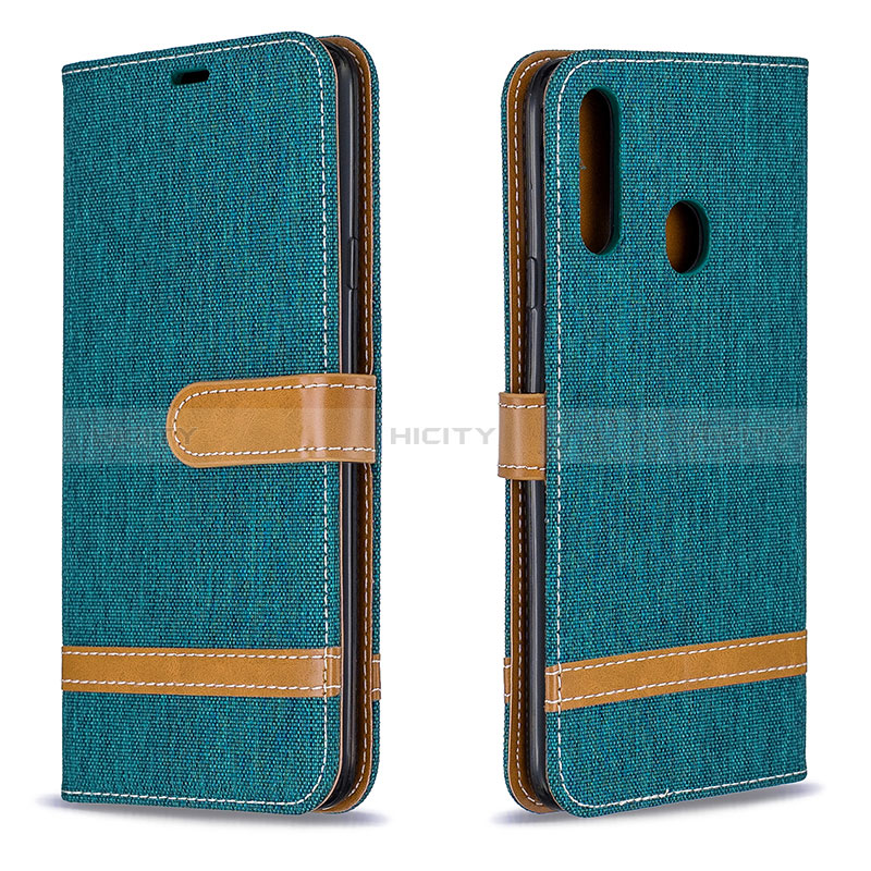 Custodia Portafoglio In Pelle Cover con Supporto B16F per Samsung Galaxy A20s Verde