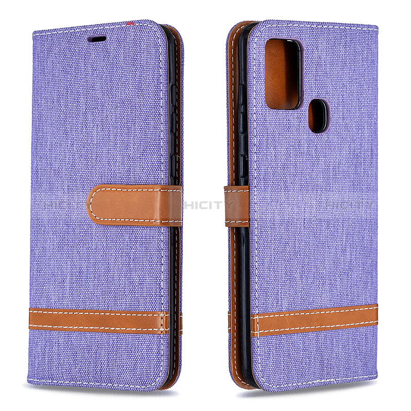 Custodia Portafoglio In Pelle Cover con Supporto B16F per Samsung Galaxy A21s Lavanda