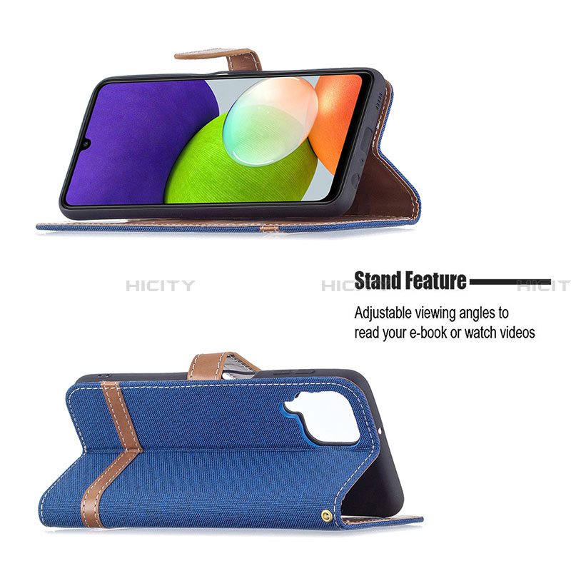 Custodia Portafoglio In Pelle Cover con Supporto B16F per Samsung Galaxy A22 4G