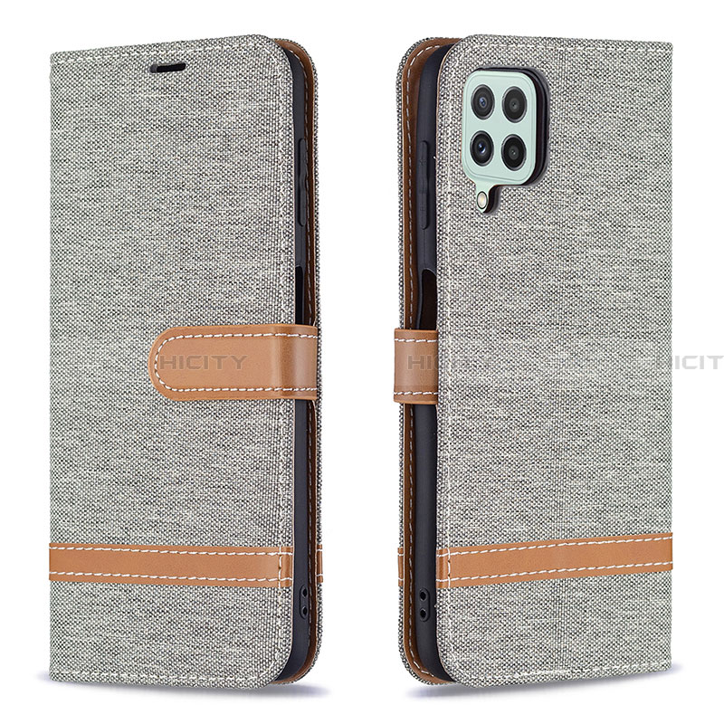 Custodia Portafoglio In Pelle Cover con Supporto B16F per Samsung Galaxy A22 4G Grigio