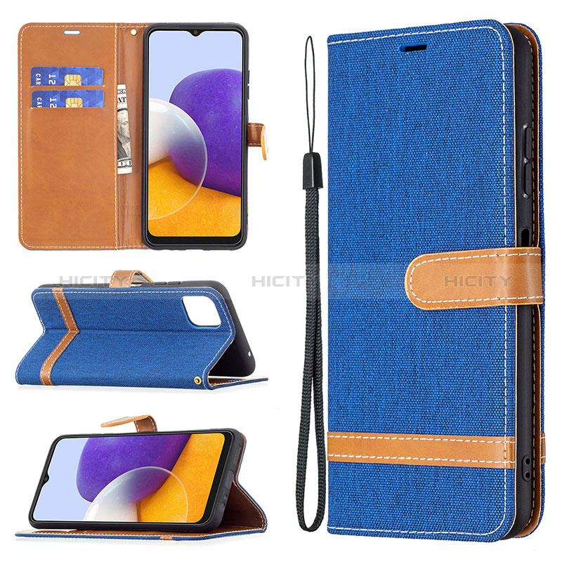 Custodia Portafoglio In Pelle Cover con Supporto B16F per Samsung Galaxy A22s 5G