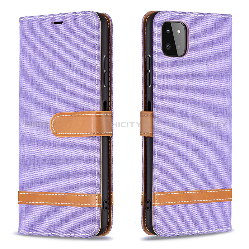 Custodia Portafoglio In Pelle Cover con Supporto B16F per Samsung Galaxy A22s 5G Lavanda