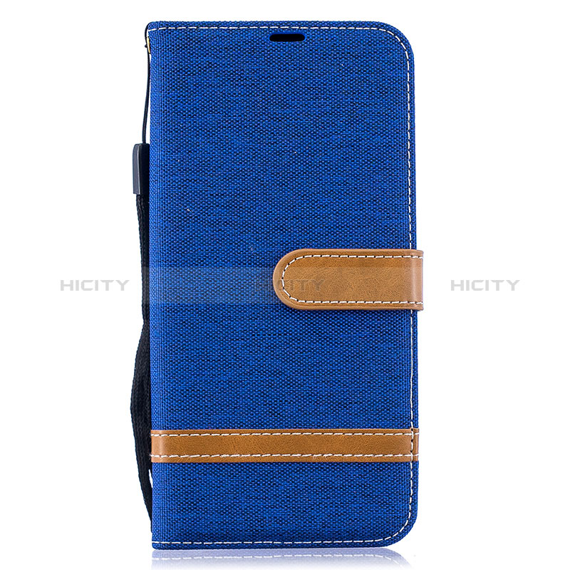 Custodia Portafoglio In Pelle Cover con Supporto B16F per Samsung Galaxy A30S Blu