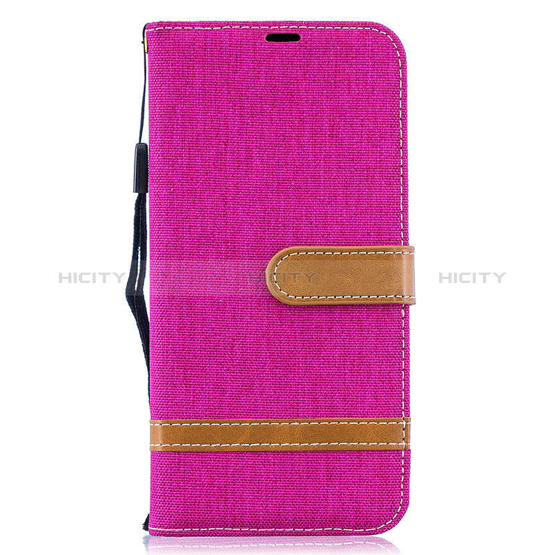 Custodia Portafoglio In Pelle Cover con Supporto B16F per Samsung Galaxy A30S Rosa Caldo