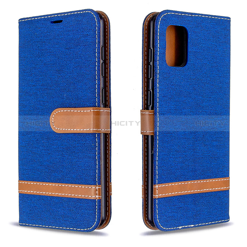 Custodia Portafoglio In Pelle Cover con Supporto B16F per Samsung Galaxy A31 Blu