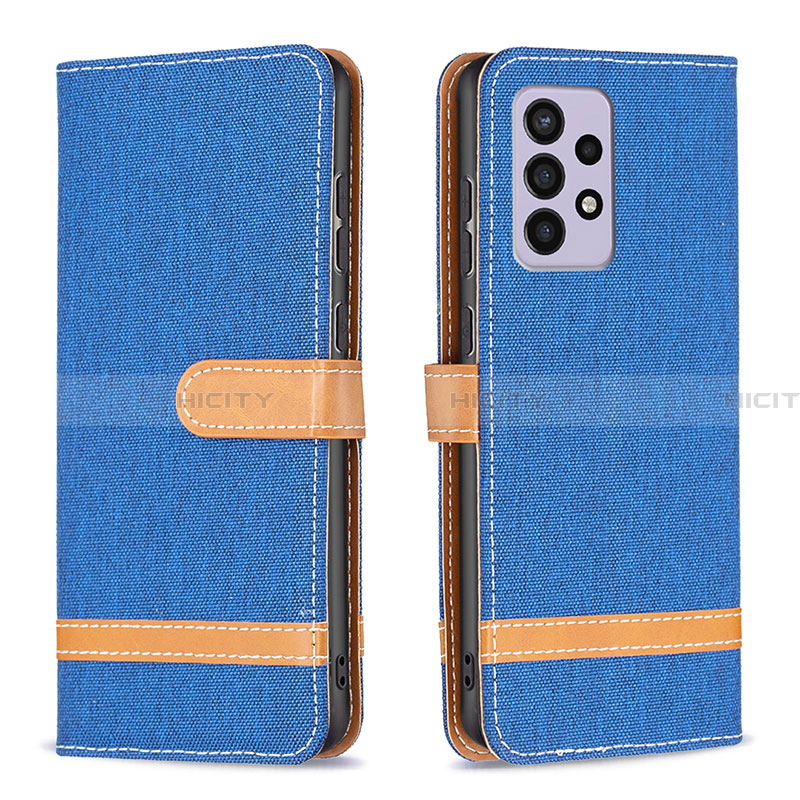 Custodia Portafoglio In Pelle Cover con Supporto B16F per Samsung Galaxy A33 5G Blu