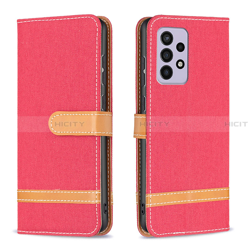 Custodia Portafoglio In Pelle Cover con Supporto B16F per Samsung Galaxy A33 5G Rosso