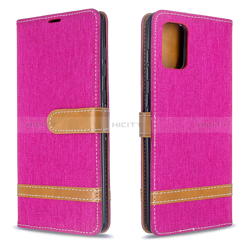 Custodia Portafoglio In Pelle Cover con Supporto B16F per Samsung Galaxy A71 4G A715 Rosa Caldo