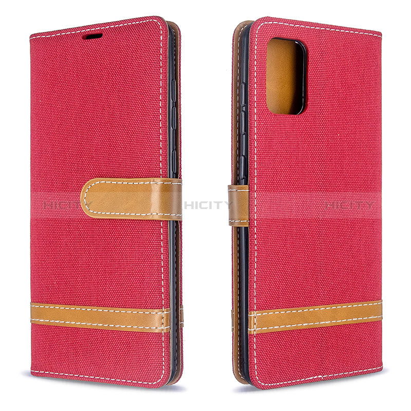 Custodia Portafoglio In Pelle Cover con Supporto B16F per Samsung Galaxy A71 4G A715 Rosso