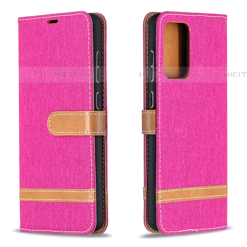 Custodia Portafoglio In Pelle Cover con Supporto B16F per Samsung Galaxy A72 5G Rosa Caldo