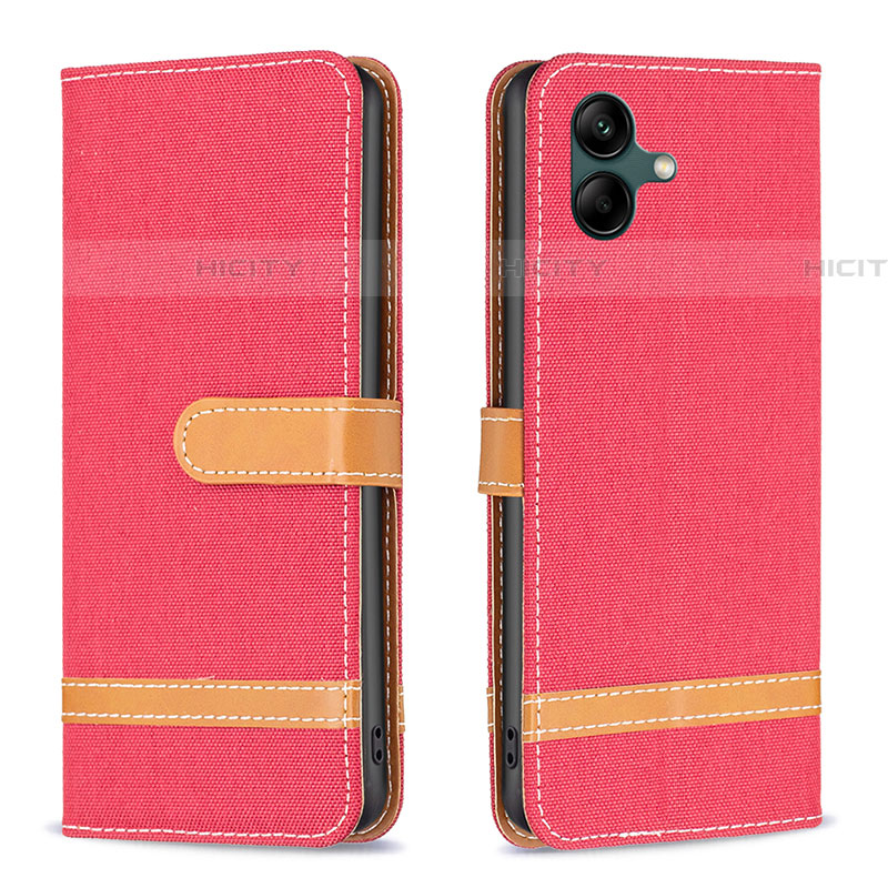 Custodia Portafoglio In Pelle Cover con Supporto B16F per Samsung Galaxy F04 Rosso