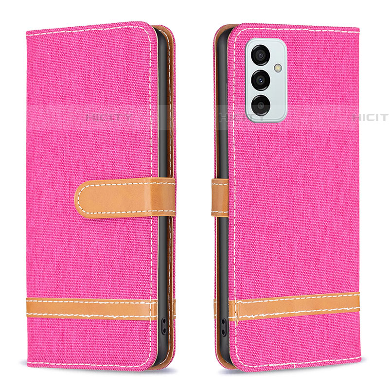 Custodia Portafoglio In Pelle Cover con Supporto B16F per Samsung Galaxy F23 5G Rosa Caldo