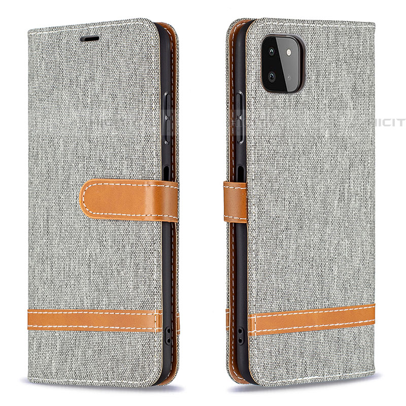 Custodia Portafoglio In Pelle Cover con Supporto B16F per Samsung Galaxy F42 5G Grigio