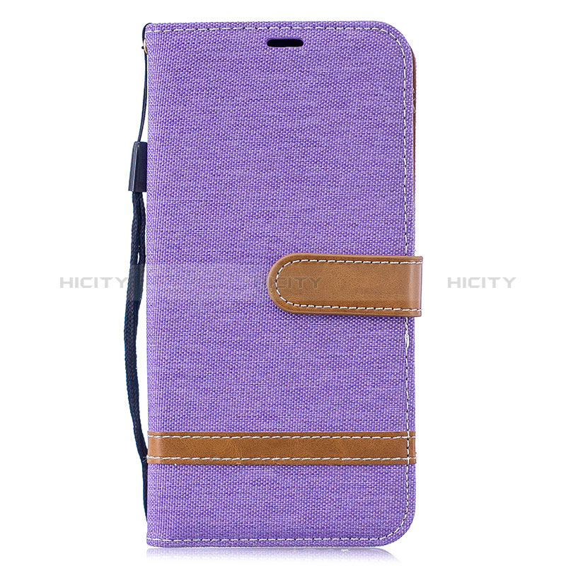 Custodia Portafoglio In Pelle Cover con Supporto B16F per Samsung Galaxy M20 Lavanda