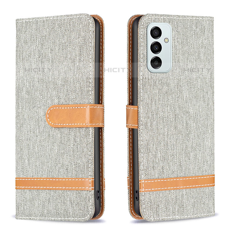 Custodia Portafoglio In Pelle Cover con Supporto B16F per Samsung Galaxy M23 5G Grigio