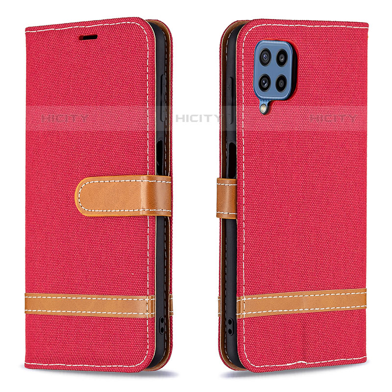 Custodia Portafoglio In Pelle Cover con Supporto B16F per Samsung Galaxy M32 4G Rosso